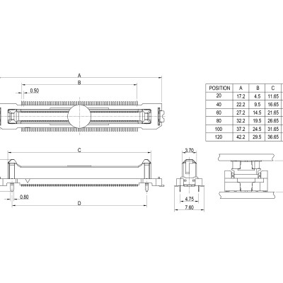 0.50mm Pitch Board-to-Board Floating Male' />