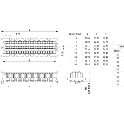 1.27mm Pitch High Speed BTB MALE' />