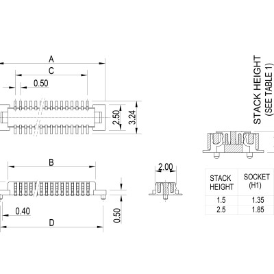 0.50mm Pitch Board to Board Male' />